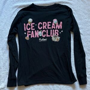 Pusheen the Cat Junior’s Long Sleeve Ice Cream Fan Club T-Shirt Size S